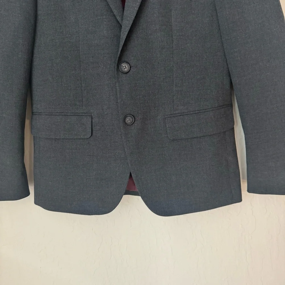 JOSEPH ABBOUD Boys 2 Button Blazer Charcoal Grey Wrinkle Resistant Size 14 - Picture 14 of 16